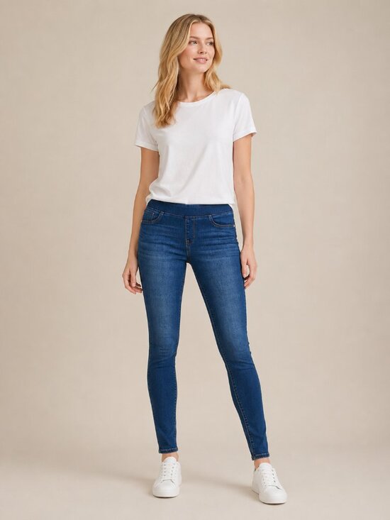 Old Navy Denim - Old Navy Rockstar Jeggings Pullon Elastic Waist Dark Wash 12 #A3585